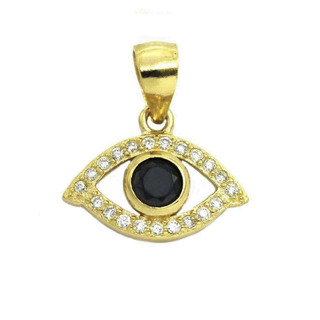 Eye Pendant With White And Black Zircon Silver 925 105103267